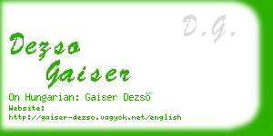 dezso gaiser business card
